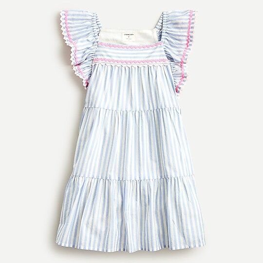 Girls' tiered dress with ric-rac trim | J.Crew US