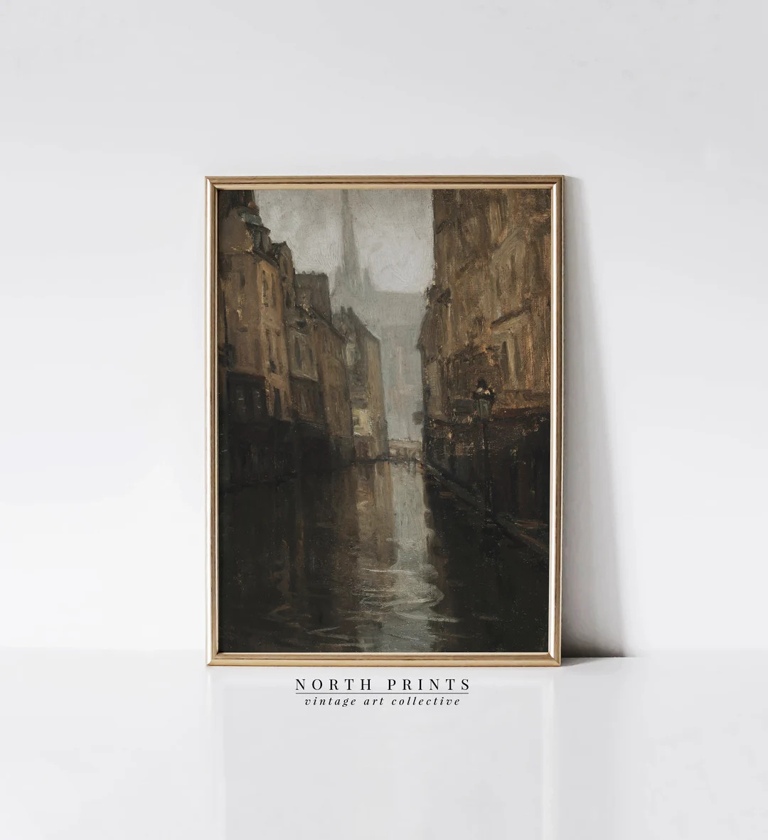 Dark and Moody French Cityscape Painting | Dark Architecture Wall Decor PRINTABLE Digital Downloa... | Etsy (US)