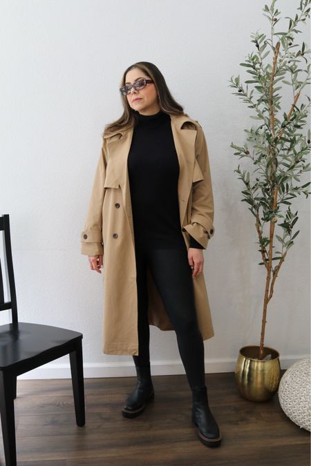 trench with faux leather leggings and chelsea boots

#LTKmidsize #LTKSeasonal #LTKstyletip