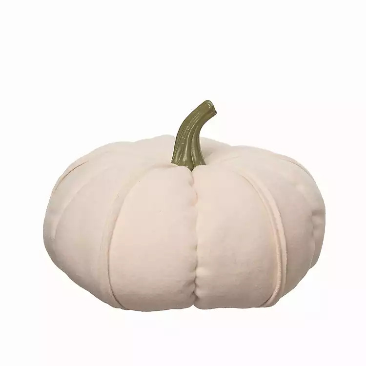 White Ridge Plush Fabric Pumpkin | Kirkland's Home