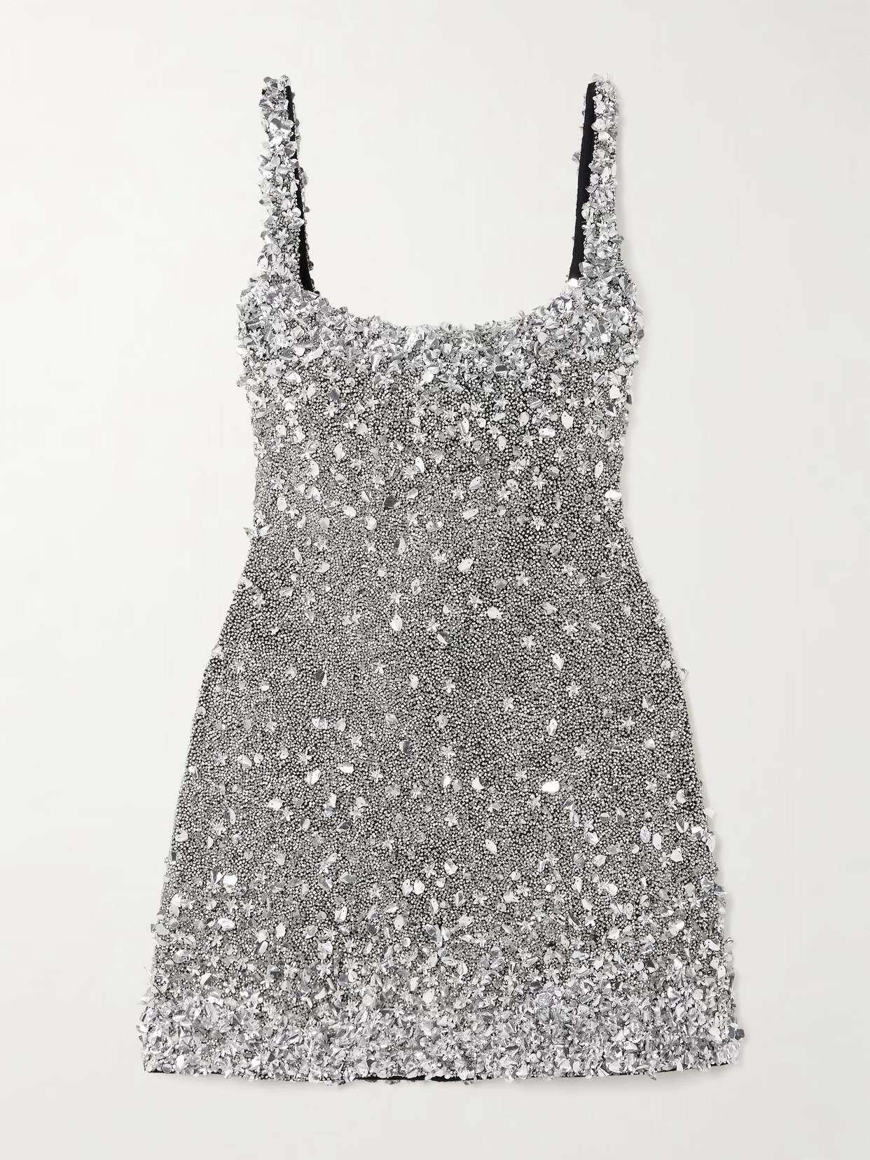 Clio Peppiatt - Midas Embellished Stretch-tulle Mini Dress - Silver | NET-A-PORTER (US)