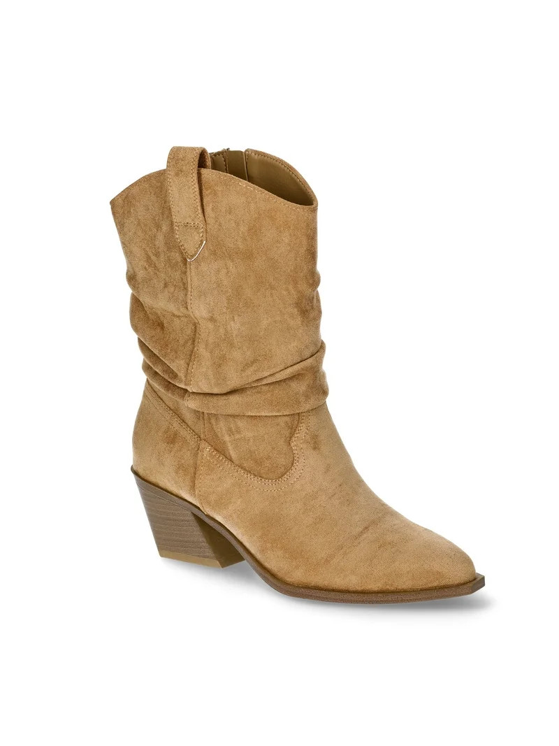 Time and Tru Women's Western Slouch Boots | Walmart (US)