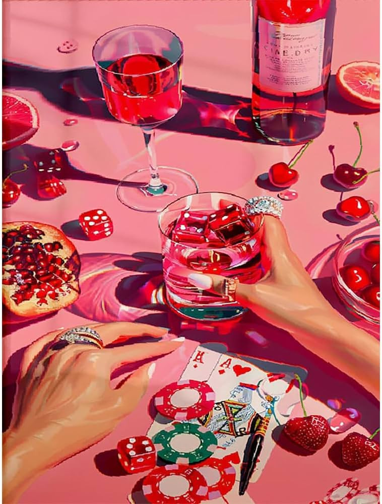 mjcakrn Party Vintage Paint by Numbers for Adults Beginner, DIY Acrylic Retro Funny Poker Easy Ad... | Amazon (US)