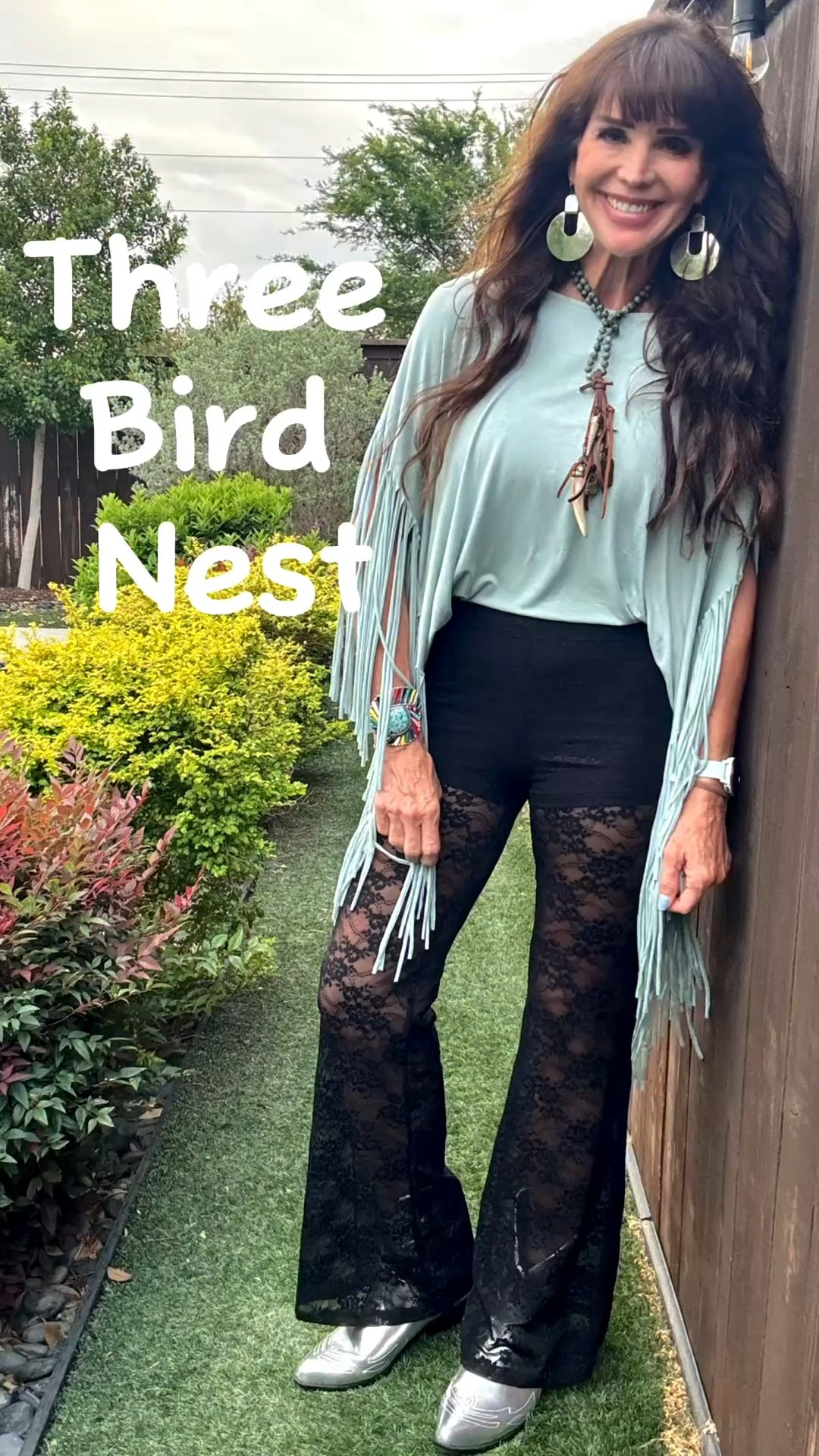I have never been to a festival but if I was going I might wear this…but I just wore it out to dinner instead! 🤣 @Three Bird Nest has the most fun pieces!  #festivalfashion #fringe #lacepants #wearwhatyouwant #dopaminedressing 

#LTKOver40 #LTKfitnessgoals #LTKSeasonal