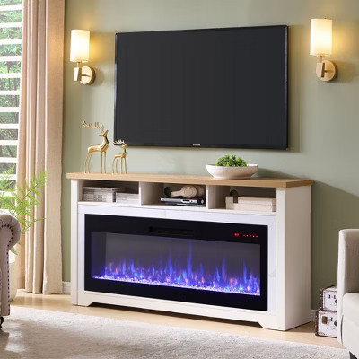 CLIHOME 70 inch Fireplace Entertainment Center TV Stand for TVs up to 70", with 60" Smart Electric Fireplace | Target
