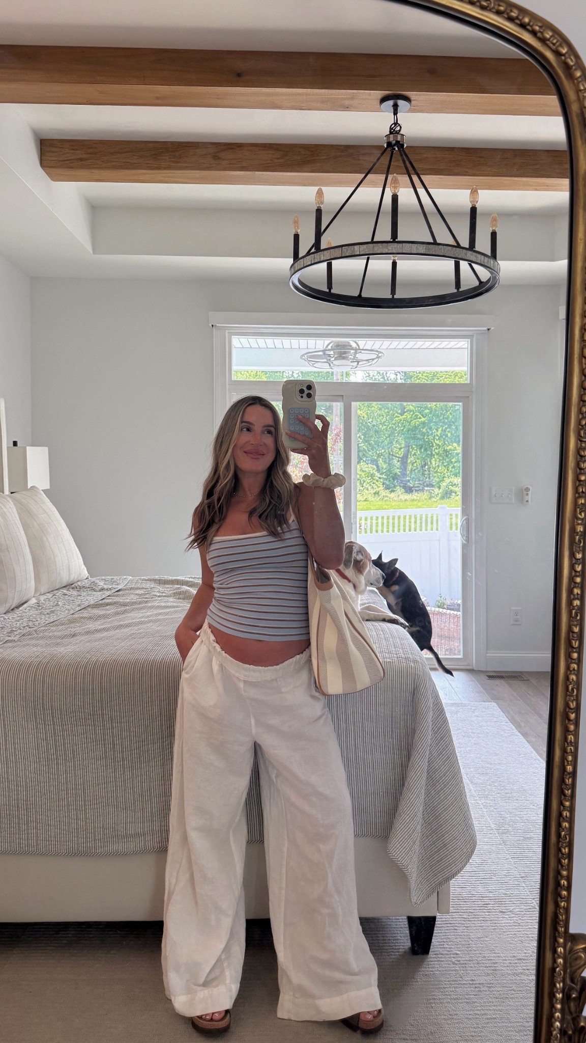 I’m 5’2” in XS tank + small pants (up one size in each item for pregnancy) 