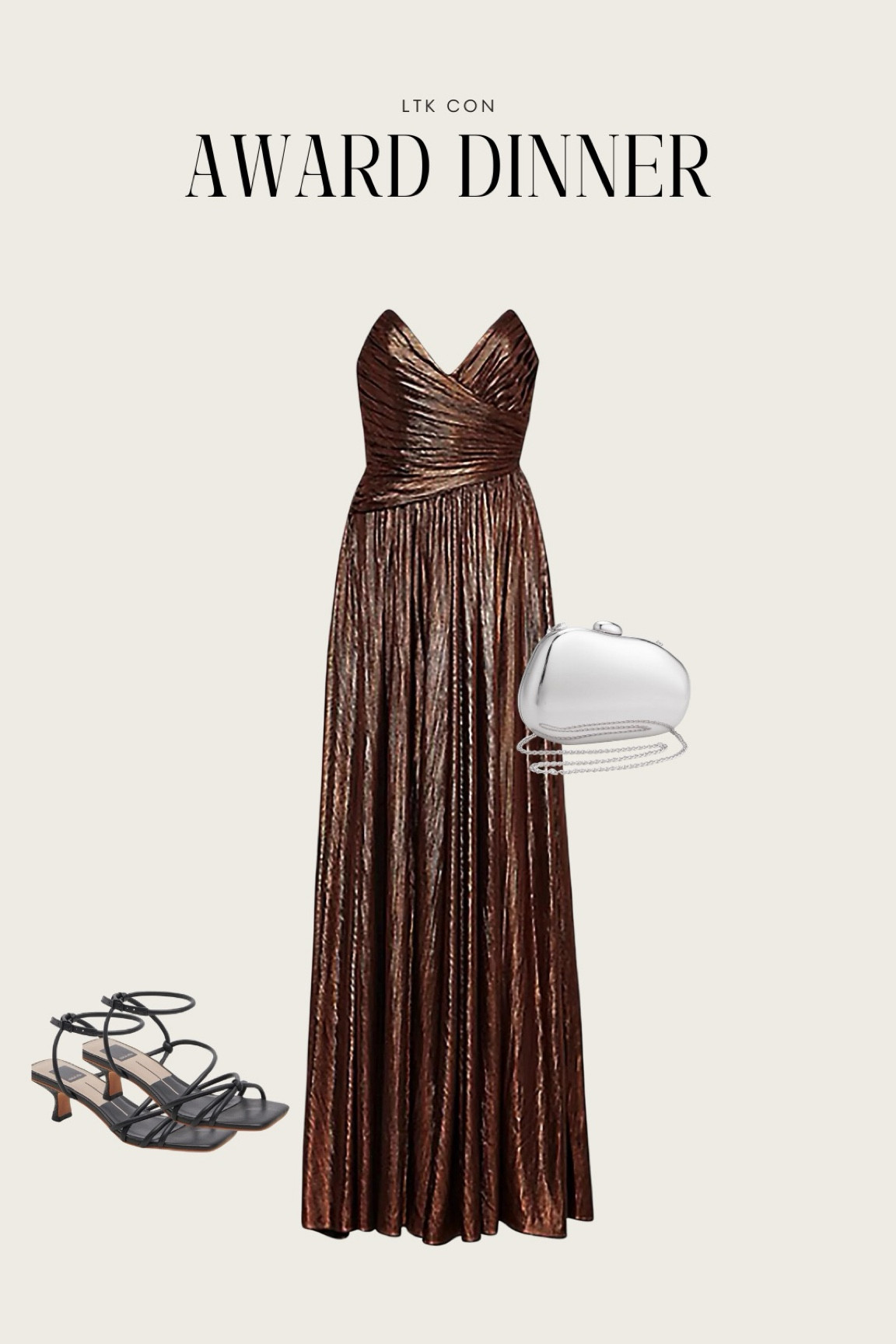 My LTK CON Award dinner OOTN! The silver purse is old Zara, but I’ve linked some similar on amazon!