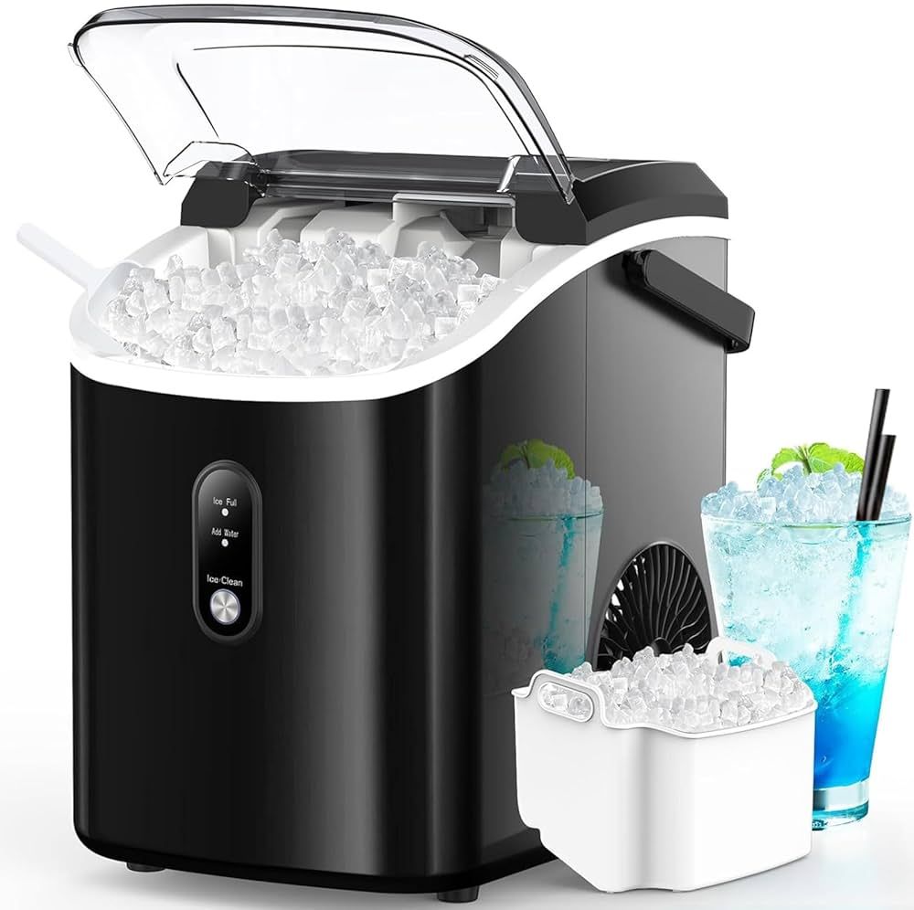 Kndko Nugget Ice Maker Countertop,34lbs/Day,Portable Crushed Ice Machine,Self Cleaning with One-C... | Amazon (US)