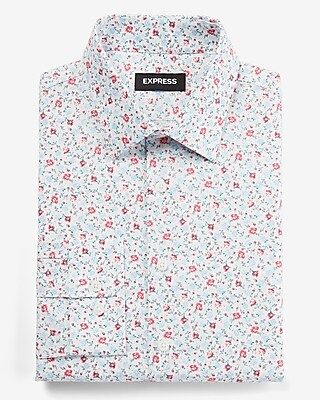 Slim Floral Stretch Cotton 1MX Dress Shirt | Express
