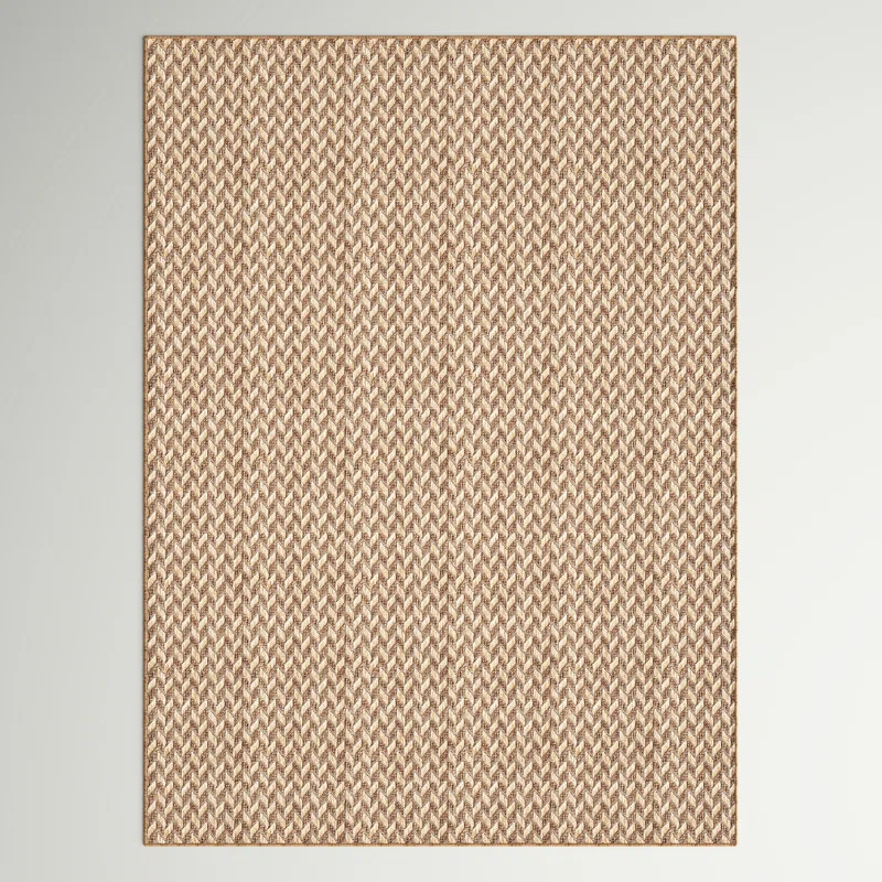 Malaya Herringbone Indoor/Outdoor Area Rug for Living Room Patio Deck Front Porch Kitchen, Brown/... | Wayfair North America