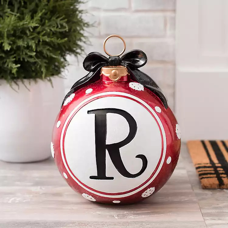 Snowflake and Bow Monogram R Ornament Statue | Kirkland's Home