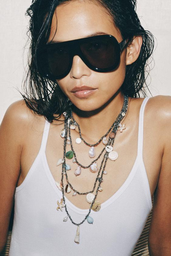 PACK OF 4 BEADED SHELL NECKLACES | Zara US