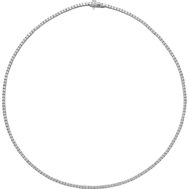 Linear Diamond Tennis Necklace | Diamond Aupair