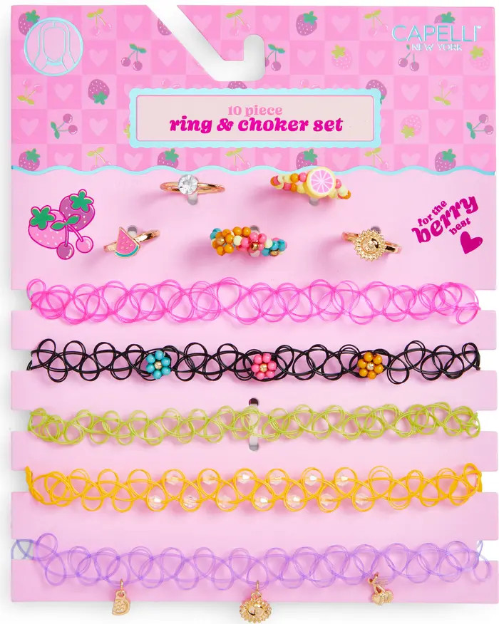 Capelli New York Kids' Assorted 10-Pack Choker & Ring Set | Nordstrom | Nordstrom