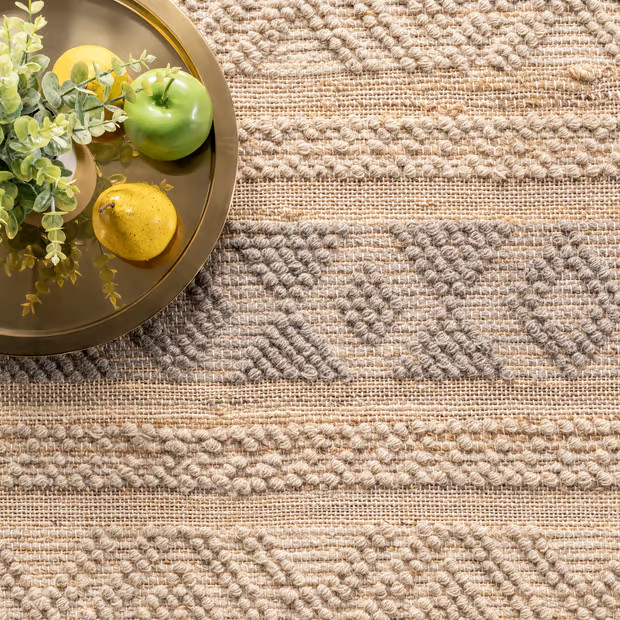 Natural Rylie Wool-Blend Tasseled Area Rug | Rugs USA