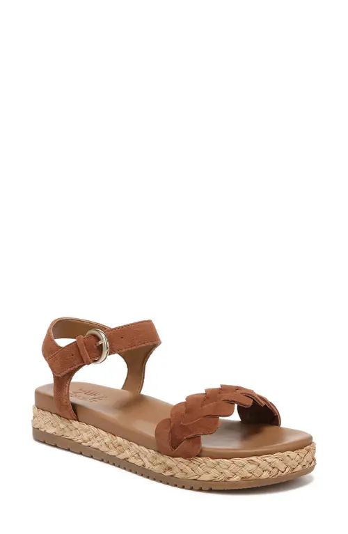 Naturalizer Neila Ankle Strap Platform Sandal in English Tea Brown Leather at Nordstrom, Size 9 | Nordstrom