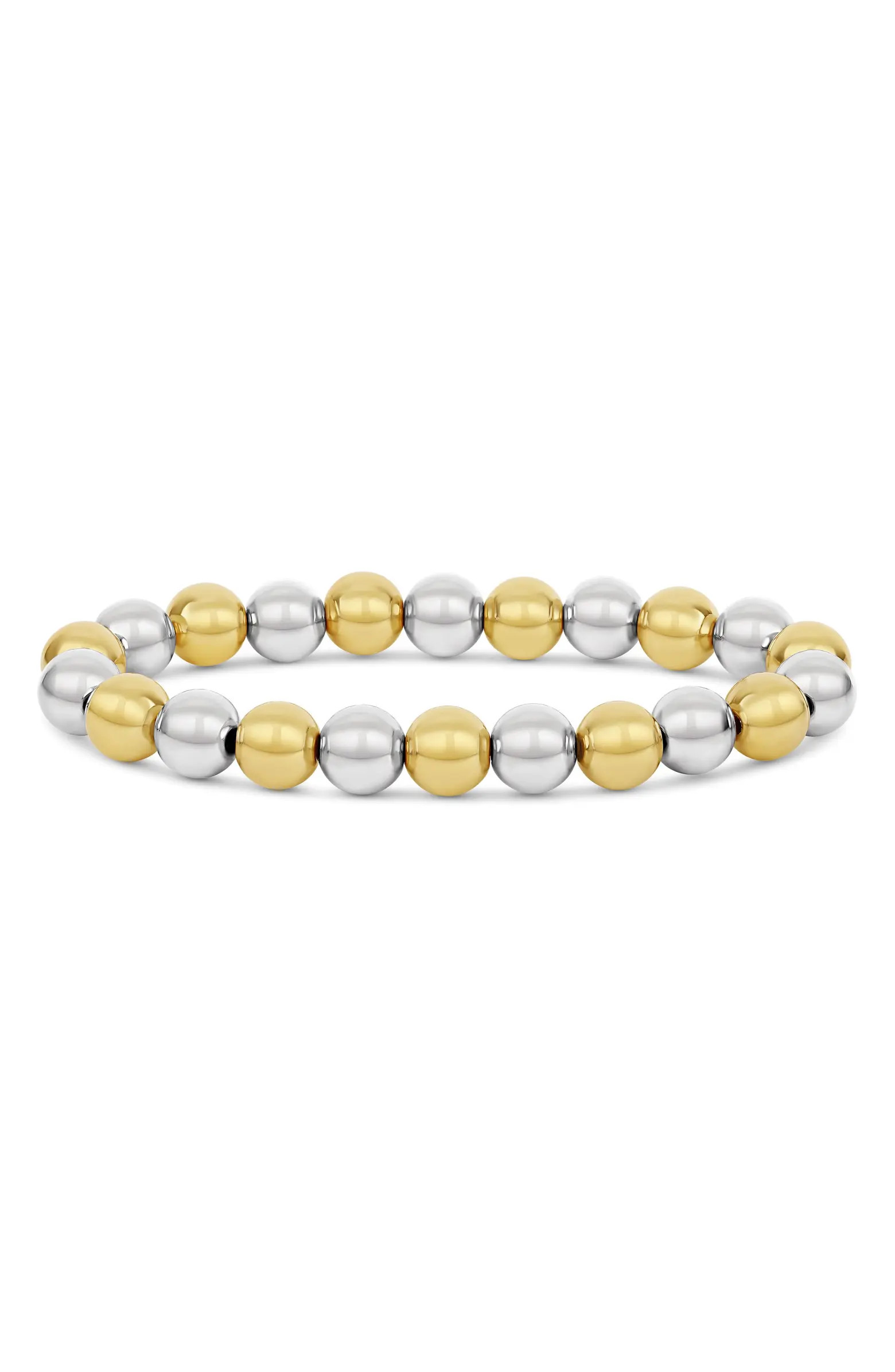 Two-Tone Beaded Stretch Bracelet | Nordstrom