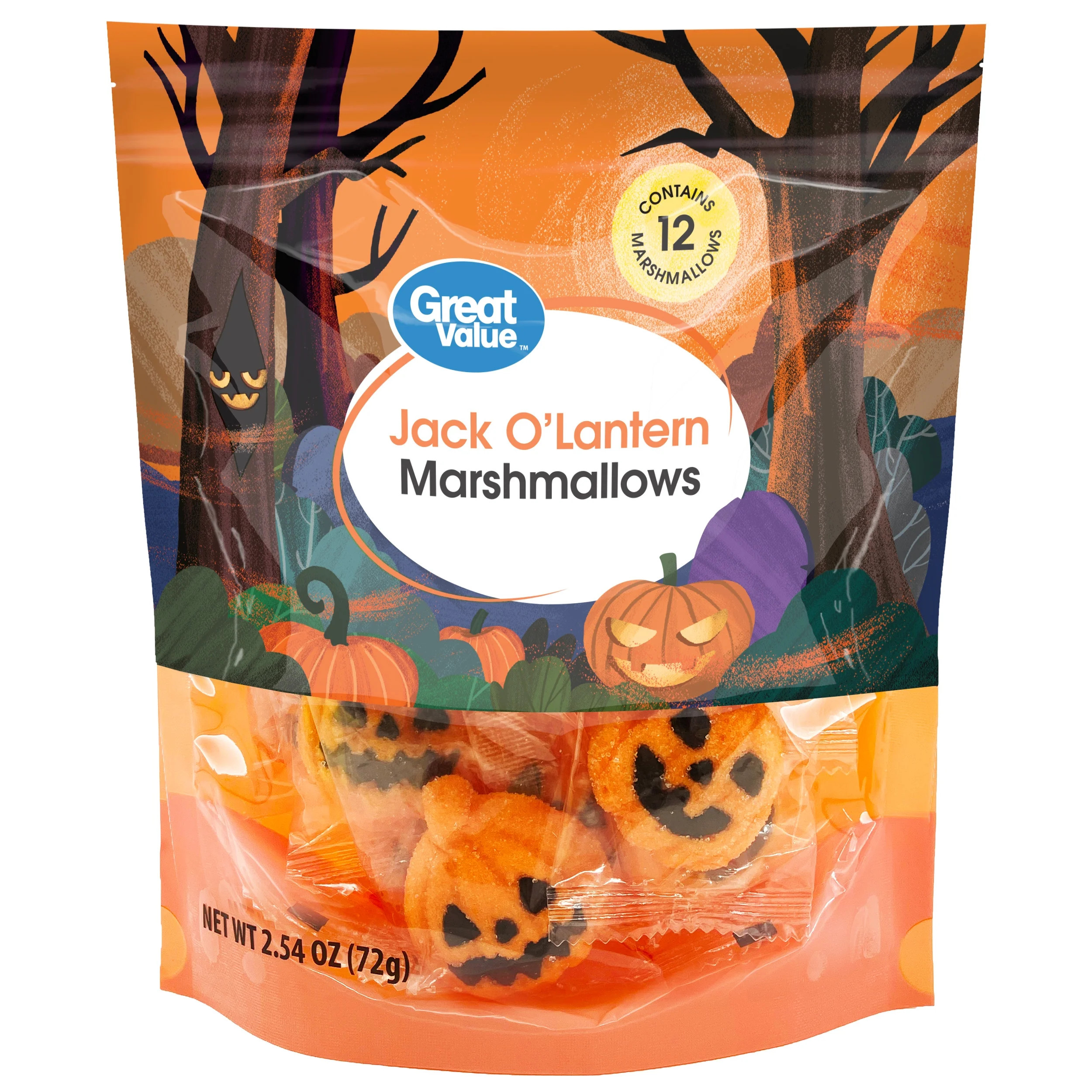 Great Value Halloween Marshmallow Pumpkins, 2.54 oz, Bag | Walmart (US)