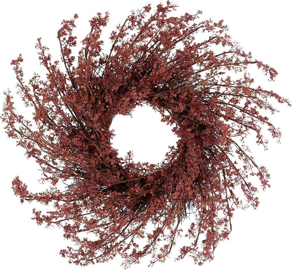 Northlight Autumn Harvest Berry Artificial Wreath - Unlit, 24", Burgundy | Amazon (US)