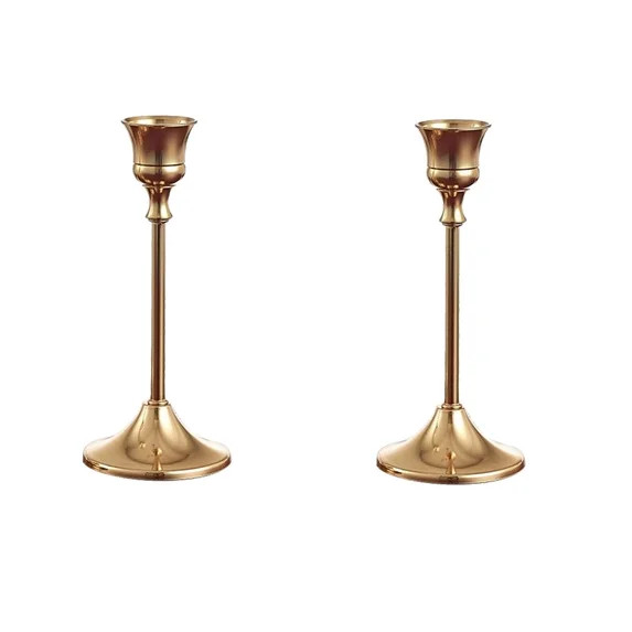 Naisfei 2xCandlestick Holders Gold,Candlestick Holders , Taper Candle Holder for Candlesticks, An... | Walmart (US)