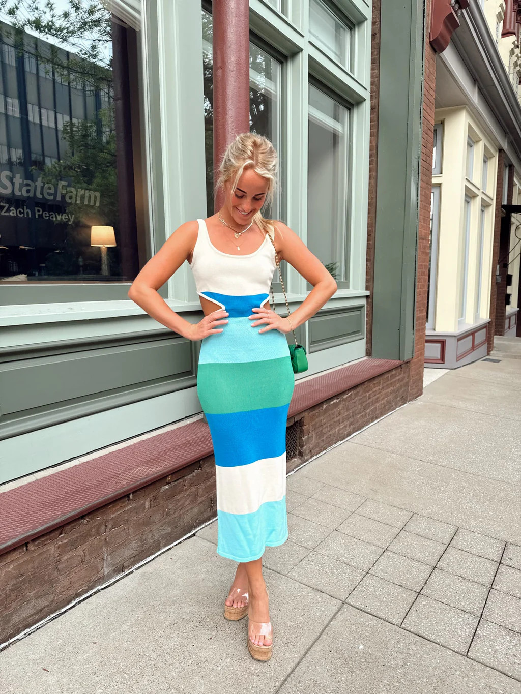 Water Color Midi Dress - Blue Multi | cocolillys
