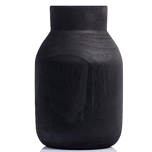 Black Wooden Vase, Decorative Tall Floor Vase, Farmhouse Rustic Wood Table Centerpiece, Vintage Home Decor for Shelf, Coffee Table | Amazon (CA)