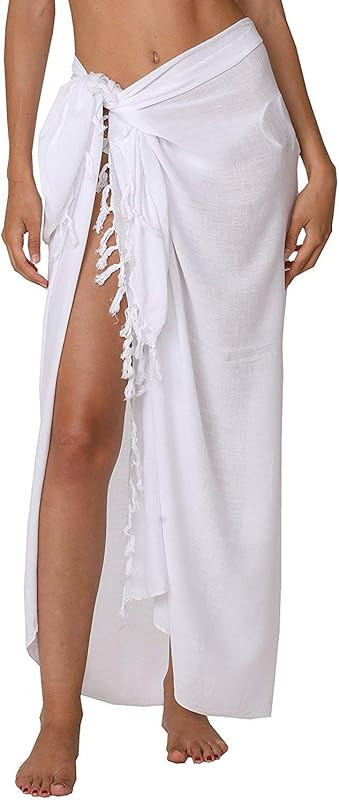 INGEAR Beach Long Batik Sarong Womens Swimsuit Wrap Cover Up Pareo with Coconut Shell Included (B... | Amazon (US)