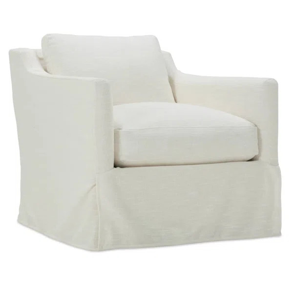 Madeline 33" W Slipcovered Swivel Armchair | Wayfair North America