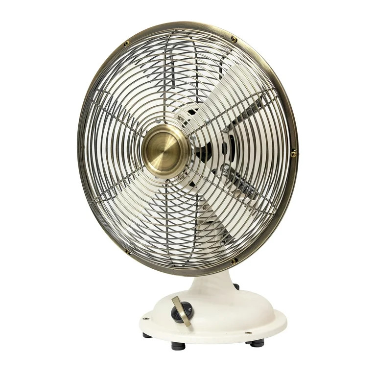 Better Homes & Gardens Retro 8" 3-Speed Metal White Oscillating New Tabletop Fan | Walmart (US)