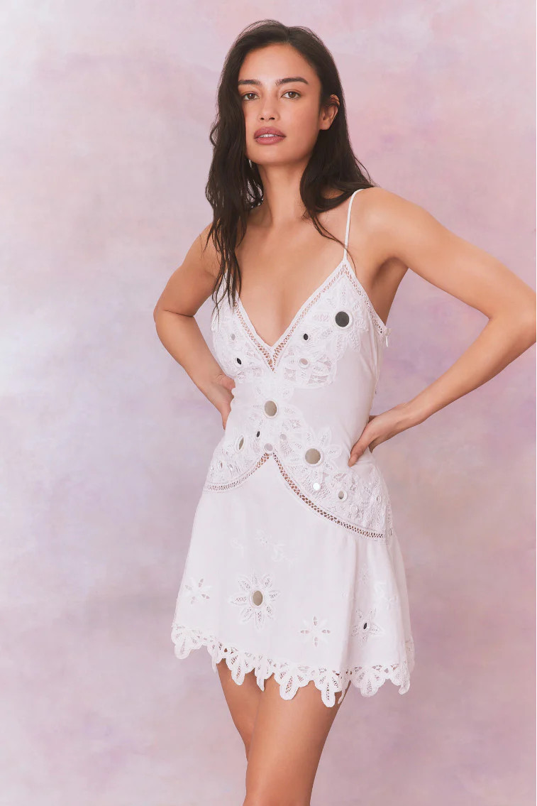 Brealynn Embellished Cotton Mini Dress | LoveShackFancy