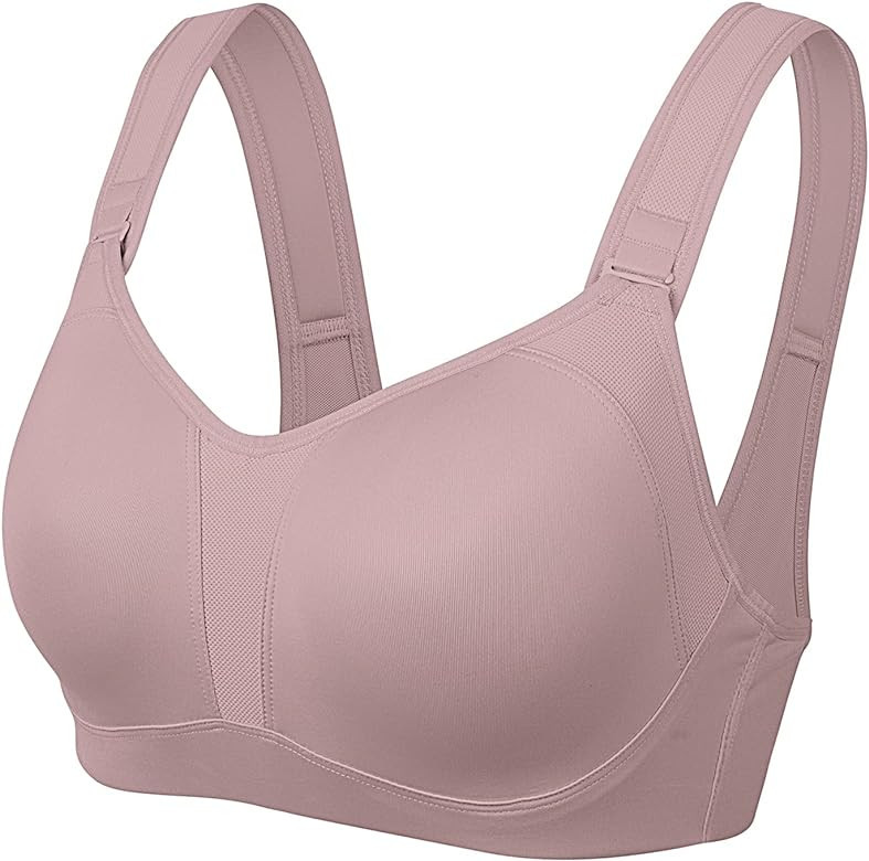 DELIMIRA Women's High Impact Sports Bra Front Adjustable Straps Underwire Plus Size Bra Full Figu... | Amazon (US)