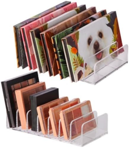 2-Pack Clear Cosmetic Organizers for Makeup Storage - Stackable Eyeshadow Palette Organizer Trays... | Amazon (US)