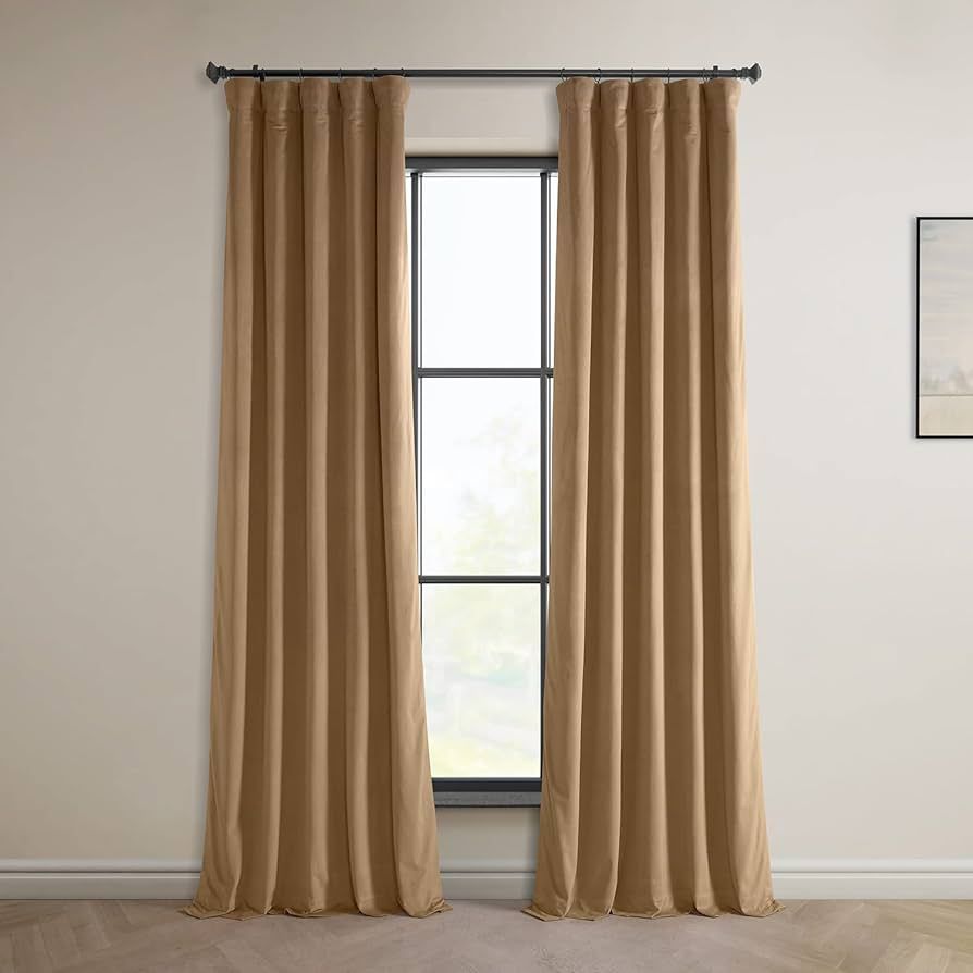 HPD Half Price Drapes Heritage Plush Velvet Curtains 84 Inches Long Room Darkening Curtains for B... | Amazon (US)