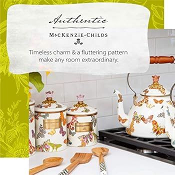 MacKenzie-Childs Butterfly Garden Canister, Cookie Jar with Lid, Kitchen Storage Container, Small... | Amazon (US)