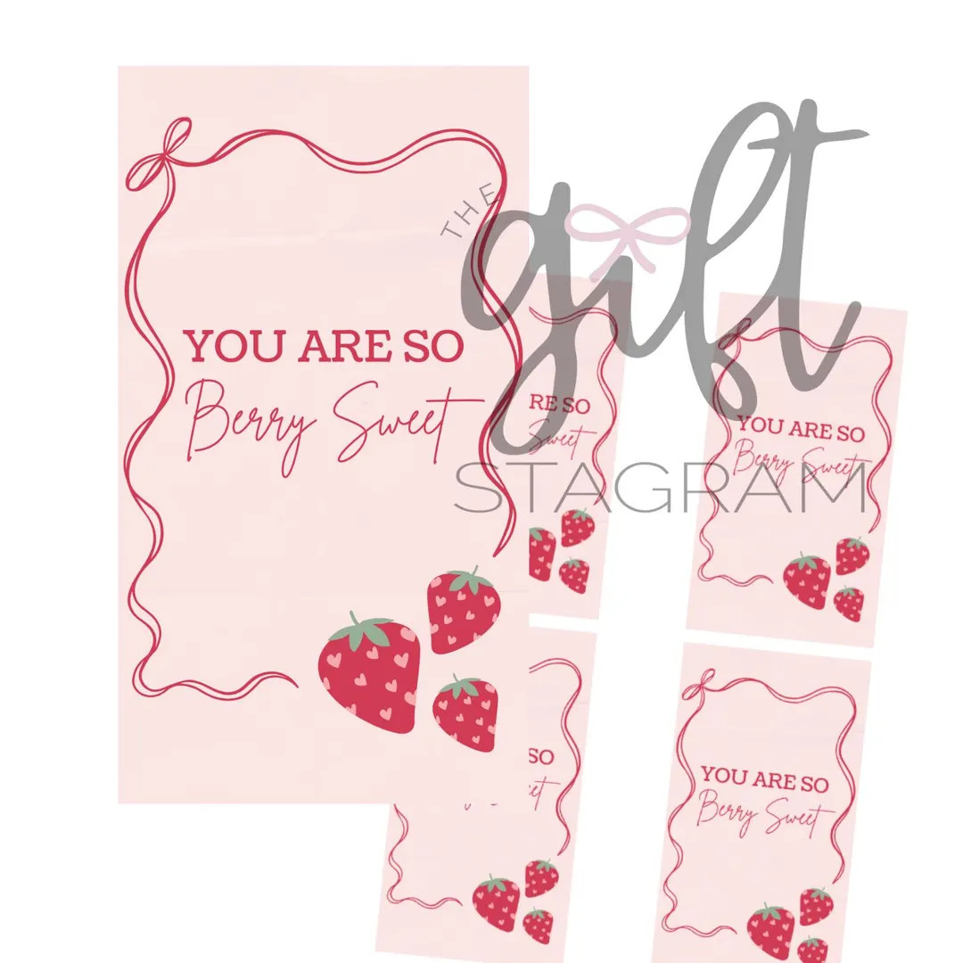 You Are so Berry Sweet! Gift Tag | DIGITAL DOWNLOAD | Valentine's Day Tags | Neighbor, Friend, Co... | Etsy (US)