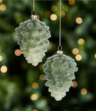 Southern Living Evergreen Collection Ombre Pinecone Glass Drop Ornament, Set of 2 | Dillard's | Dillard's