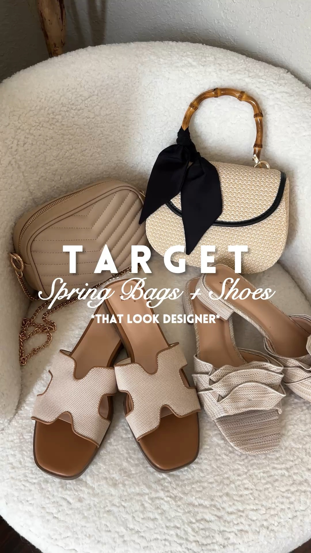 Target bags and shoes for spring that I just ordered! Loving the neutral slide sandals, block heels with ruffles, the Gucci inspired bamboo top handle bag, and the Tory Burch inspired camera bag — all Target spring fashion finds for under $30.00 each!!! Great deals!!! Shop now • before they sell out 🛍️ 



#LTKShoeCrush #LTKItBag #LTKWatchNow