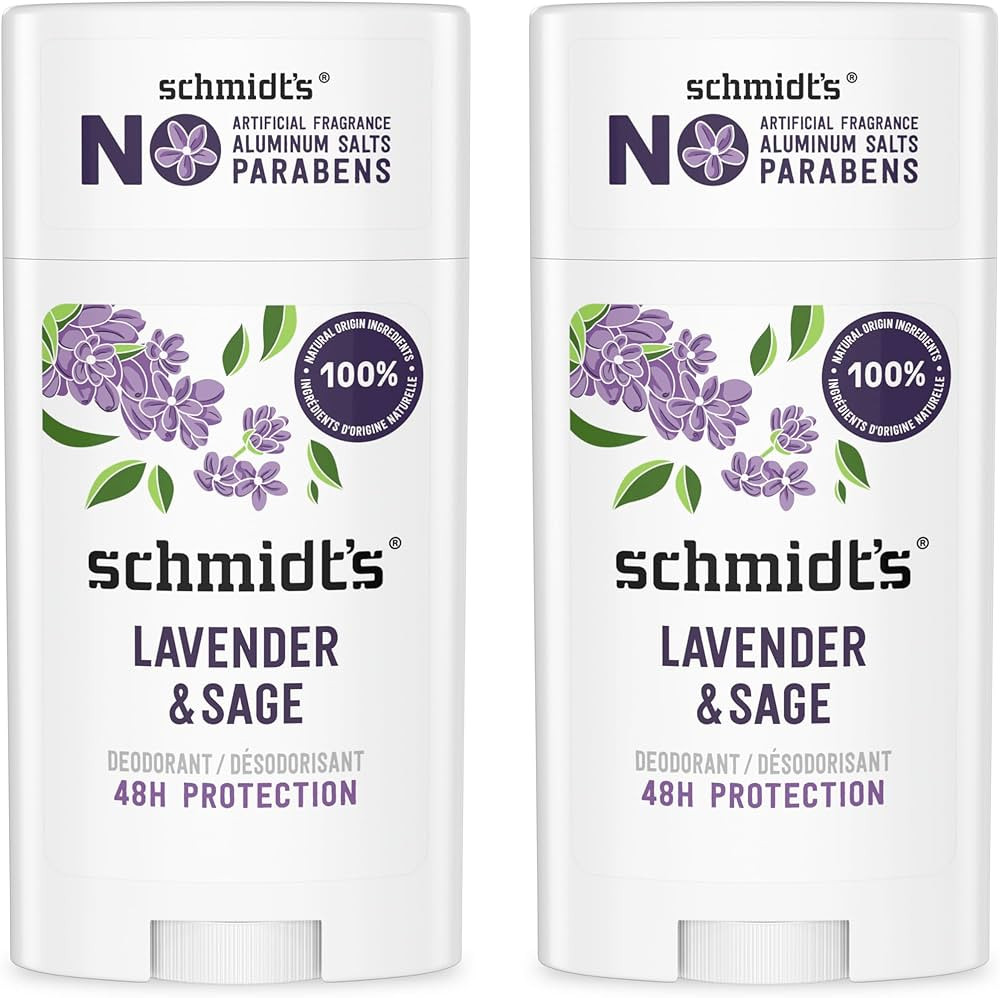 Schmidt's Aluminum-Free Vegan Deodorant Lavender & Sage with 24 Hour Odor Protection, 2 Count for... | Amazon (US)