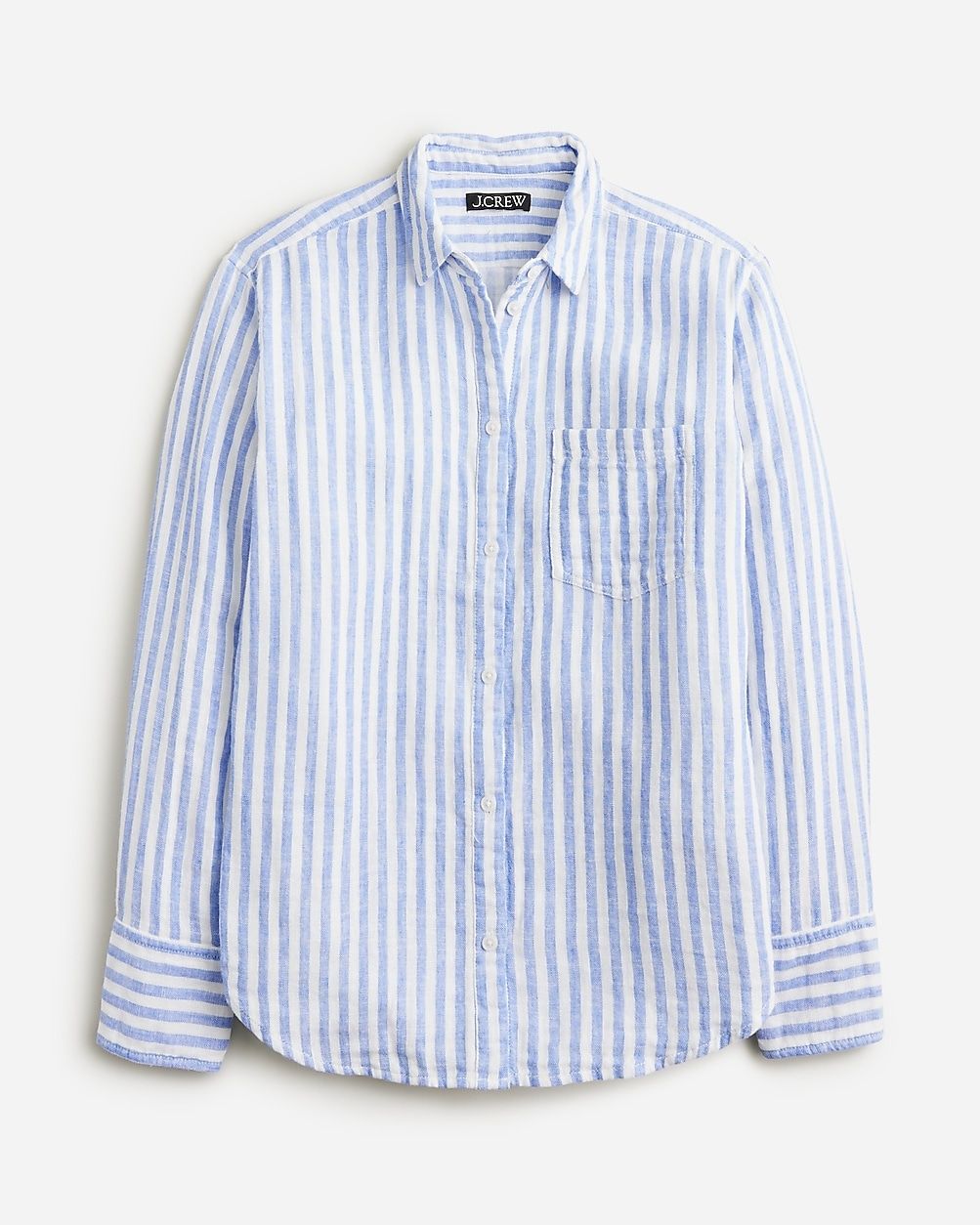 Gar&ccedil;on classic shirt in striped cotton-linen blend gauze | J.Crew US