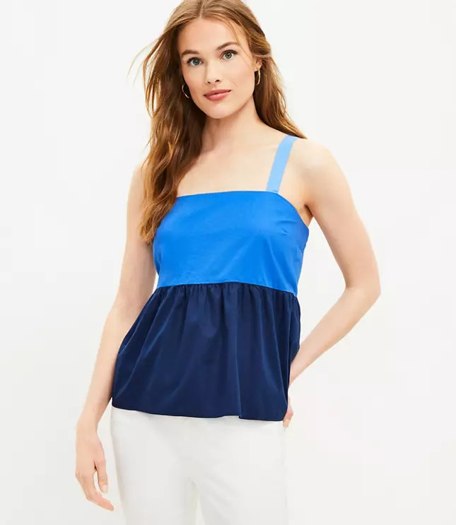 Colorblock Peplum Cami | LOFT