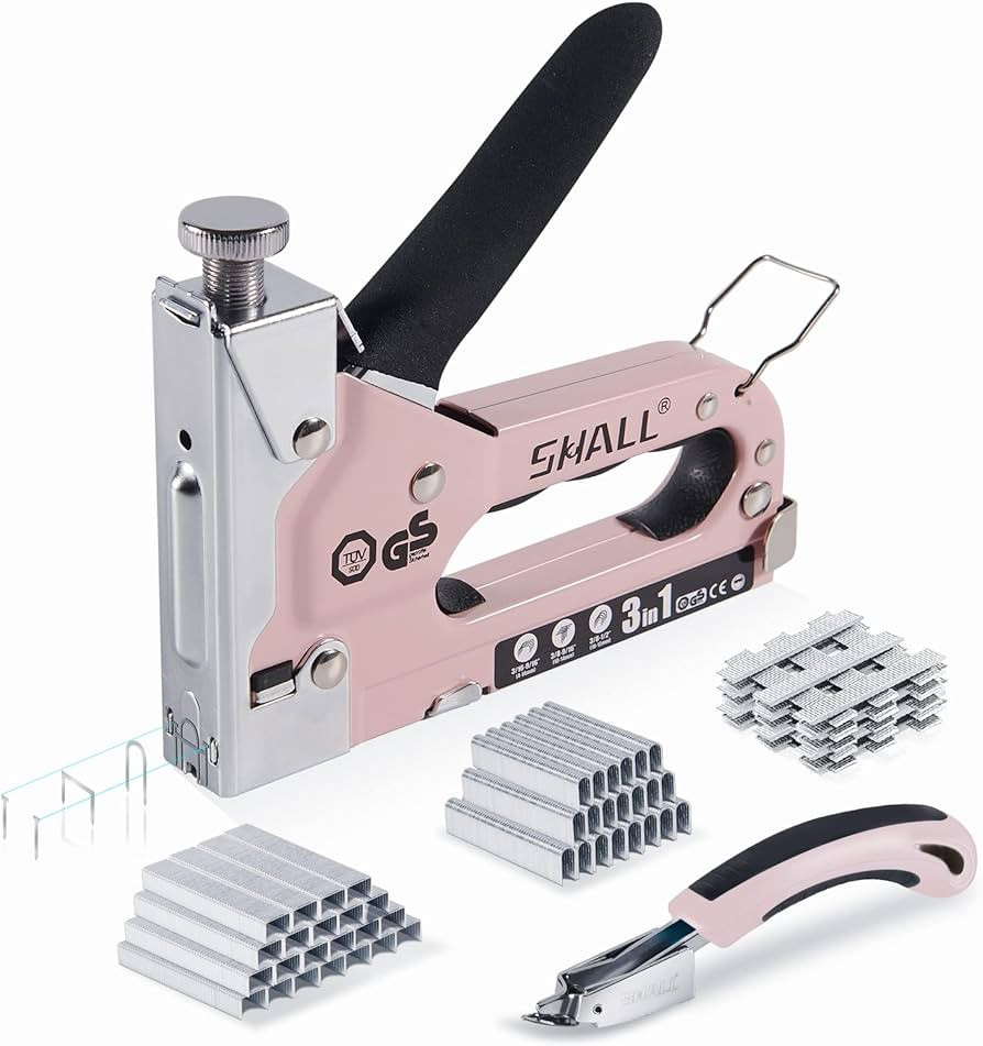 SHALL Staple Gun Heavy Duty, 3-in-1 Upholstery Staple Gun Kit with 3000 Staples, Stapler Remover,... | Amazon (US)