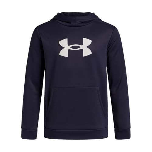 Under Armour Boys' Armour Fleece Big Logo Hoodie, (411) Midnight Navy / / White, Large | Amazon (US)