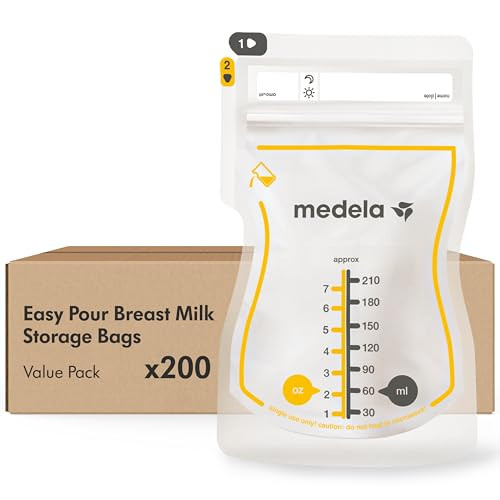 Medela Easy Pour Breastmilk Storage Bags 200 Count 7oz/210ml Disposable, Leakproof, Fast Freeze, Breast Milk Protection Recyclable & BPA Free | Amazon (US)
