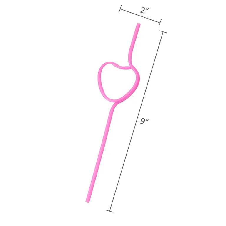 Heart-Shaped Color-Changing Straws, Multicolor, 8 Count, Valentine's Day by Way To Celebrate | Walmart (US)