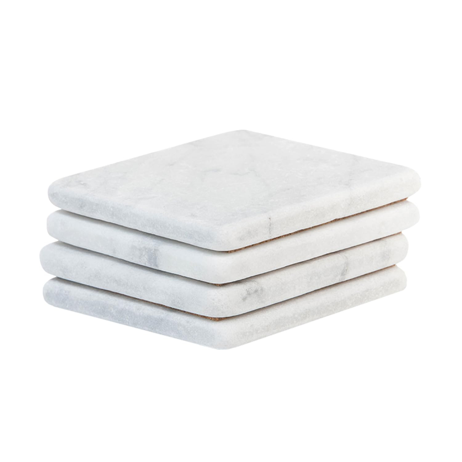 Craftsman Stoneworks Elegant White Marble Coasters Set of 4 – Absorbent Square Coasters for Dri... | Amazon (US)