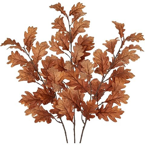 6 Pcs 35.4 Inch Artificial Autumn Maple Leaf Branches, Faux Orange Fall Maple Twigs for Vase Arra... | Amazon (US)