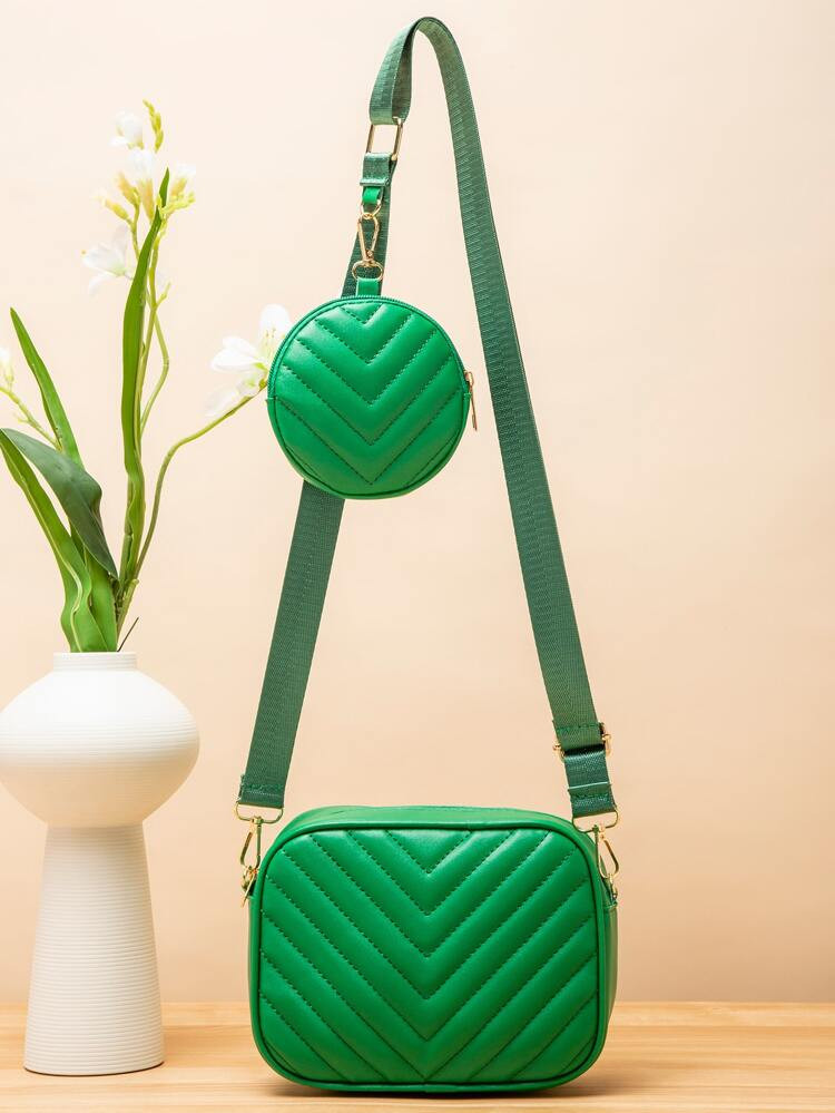 Chevron Square Bag With Coin Purse | SHEIN