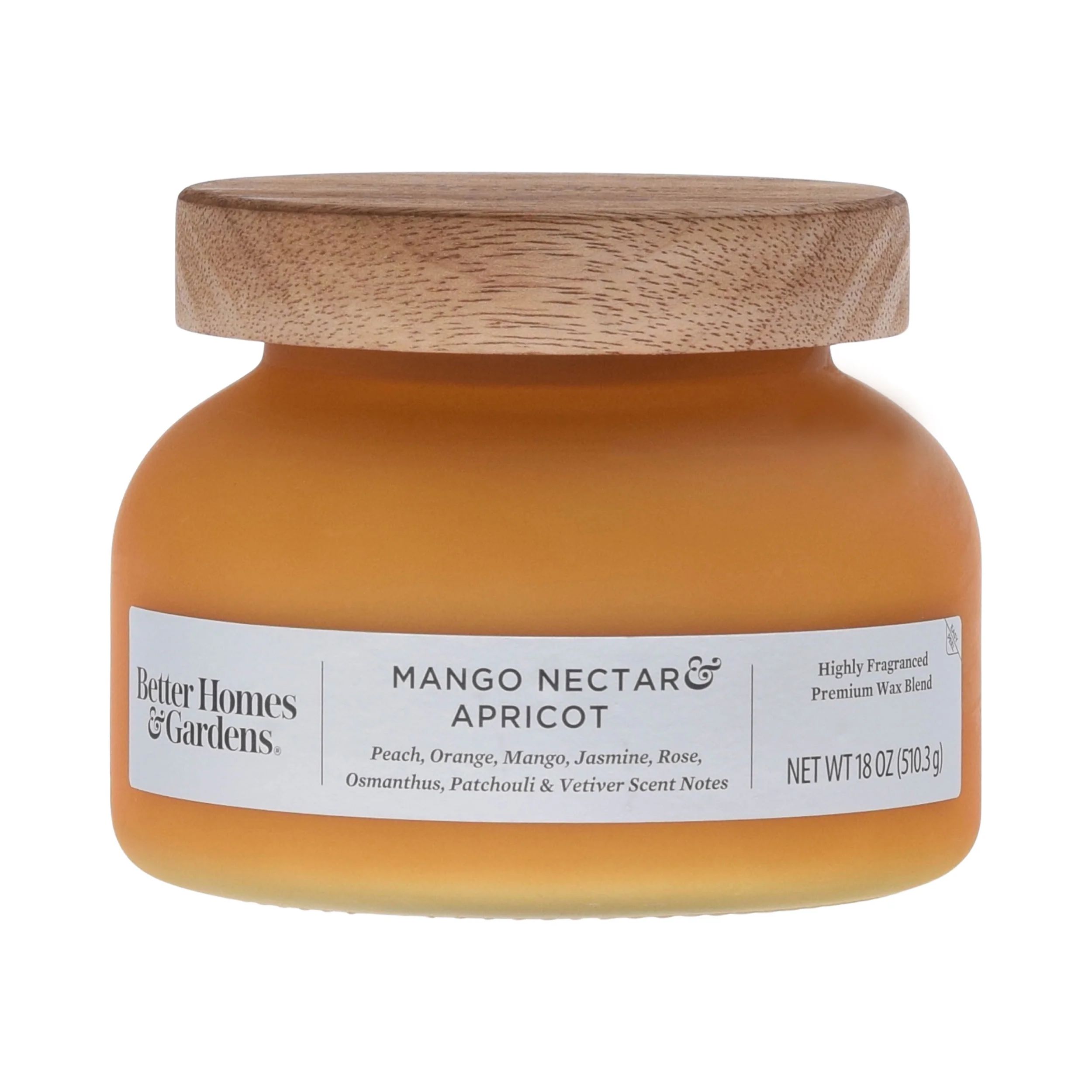 Better Homes & Gardens 18oz Mango Nectar & Apricot Scented 2-Wick Frosted Bell Jar Candle | Walmart (US)