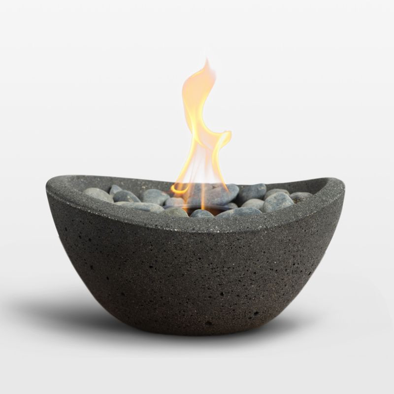 TerraFlame Wave Graphite Grey Outdoor Tabletop Fire Bowl + Reviews | Crate & Barrel | Crate & Barrel