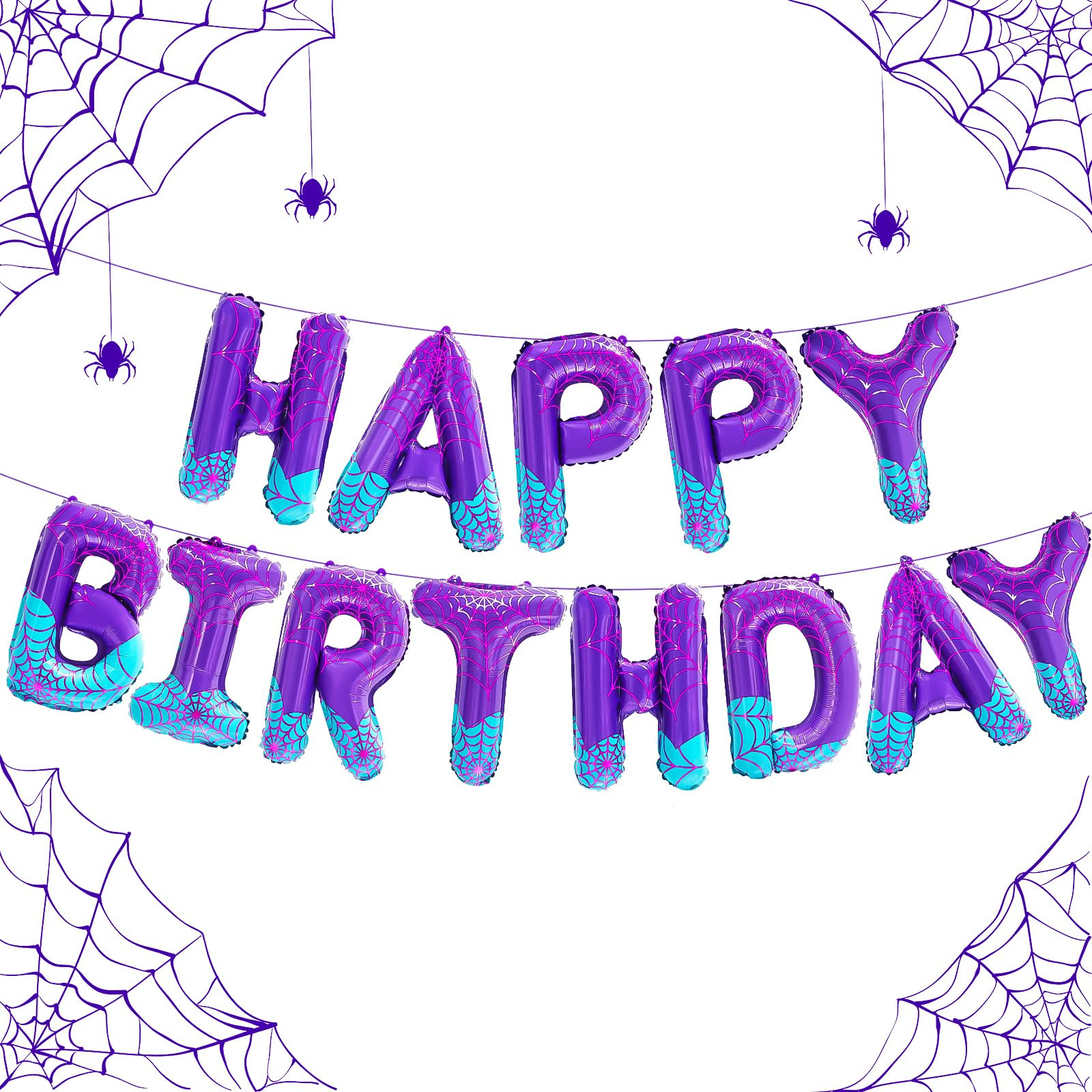 Spider Girl Birthday Decorations Happy Birthday Banner Balloons Letters Signs Superhero Party Sup... | Amazon (US)